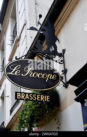 Das Procope Café von Paris - Saint Germain des Prés - Frankreich Stockfoto