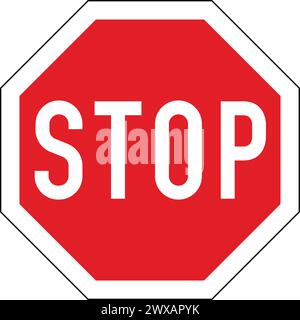 Deutscher, österreichischer und schweizerischer Straßenverkehr Stoppschild der wiener Konvention. Deutsches Verkehrsschild auf durchsichtigem Hintergrund. Vektorillust Stock Vektor