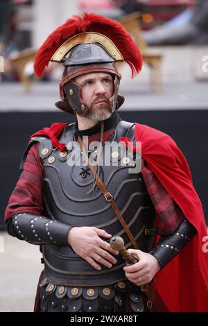 Die Leidenschaft Jesu, eine Theaterveranstaltung, die die letzten Tage Jesu darstellt, findet am Karfreitag, Teil des Osterwochenendes, auf dem Trafalgar Square statt. Vermerk: Roland Ravenhill/Alamy Stockfoto