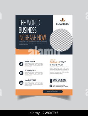 Flyer für „Clean Design Agency“ und „Tidy Business Faltblatt“-Vorlage Stock Vektor