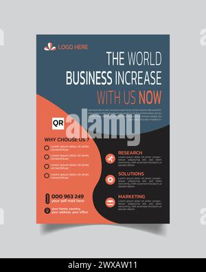 Raffiniertes, kreatives Corporate Business Flyer und aufgeräumtes Business Faltblatt Design Stock Vektor