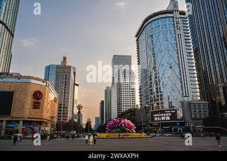 Chengdu Tianfu Platz, China Stockfoto