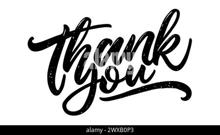 Vielen Dank, dass Sie handschriftliche Beschriftung. Handgezeichneten Schriftzug. Vielen Dank Kalligraphie. Danke Karte. Vector Illustration Stock Vektor