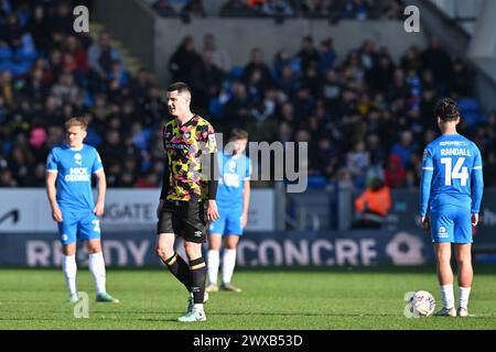 Peterborough, Großbritannien. März 2024. Jon Mellish (22 Carlisle United) während des Spiels der Sky Bet League 1 zwischen Peterborough und Carlisle United in der London Road, Peterborough am Freitag, den 29. März 2024. (Foto: Kevin Hodgson | MI News) Credit: MI News & Sport /Alamy Live News Stockfoto