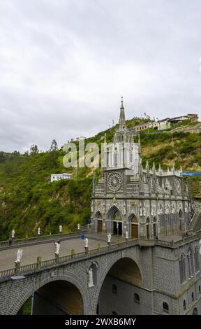 Heiligtum von Las Lajas, Wallfahrtsort und zweites Wunder Kolumbiens, in Ipiales Stockfoto