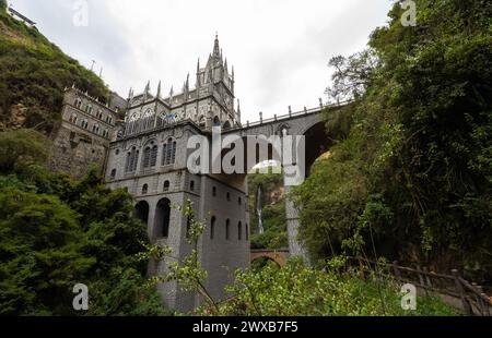 Heiligtum von Las Lajas, Wallfahrtsort und zweites Wunder Kolumbiens, in Ipiales Stockfoto