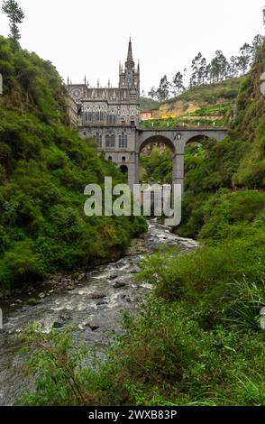 Heiligtum von Las Lajas, Wallfahrtsort und zweites Wunder Kolumbiens, in Ipiales Stockfoto