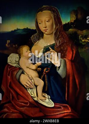 Maria Lactans mit Birne von Meister von Frankfurt 1500 - 1524 Museum Mayer van den Bergh, Antwerpen, Belgien, Belgien. Stockfoto