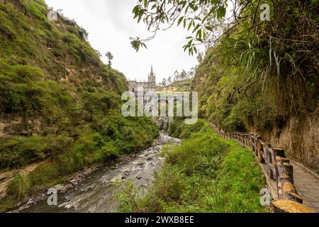 Heiligtum von Las Lajas, Wallfahrtsort und zweites Wunder Kolumbiens, in Ipiales Stockfoto