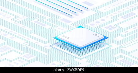 Weißer Postervektor für CPU-Sockel Stock Vektor