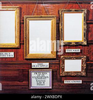 Pictures at an Exhibition, ein Live-Album der englischen Progressive-Rock-Band Emerson, Lake & Palmer aus dem Jahr 1971, Vinyl-LP-Album-Cover Stockfoto