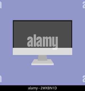 Computer Monitor Bildschirm Vektor Illustration Icon PC Computer Vektor Icon Büro Monitor Bildschirm LCD Icon Moderne Flachbildschirm Computer Monitor Display Stock Vektor