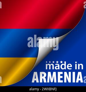 „Made in Armenia“-Grafik und -Label. Auswirkungselement für die Verwendung, die Sie daraus machen möchten. Stock Vektor