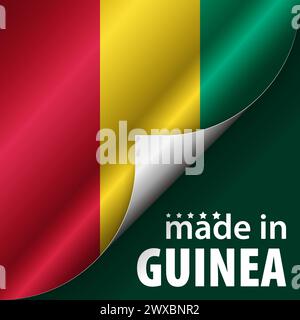 „Made in Guinea“-Grafik und -Label. Auswirkungselement für die Verwendung, die Sie daraus machen möchten. Stock Vektor