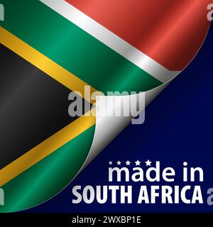 Hergestellt in Südafrika Grafik und Label. Element der Wirkung für die Verwendung, die Sie daraus machen möchten. Stock Vektor
