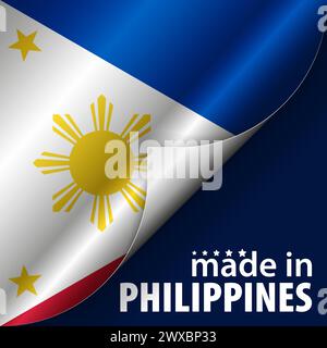 Made in Philippines Grafik und Label. Element der Wirkung für die Verwendung, die Sie daraus machen möchten. Stock Vektor