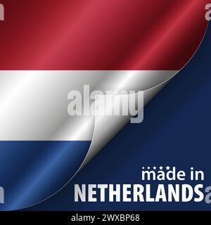 Made in Netherlands Grafik und Label. Element der Wirkung für die Verwendung, die Sie daraus machen möchten. Stock Vektor