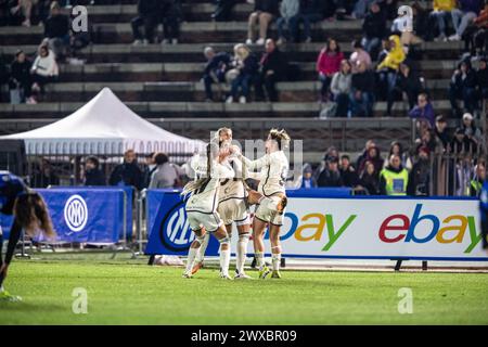 Mailand, Italien. März 2024. AS Roma während des Poule Scudetto - FC Internazionale Women vs AS Roma, italienisches Fußball Serie A Frauenspiel in Mailand, Italien, 29. März 2024 Credit: Independent Photo Agency/Alamy Live News Stockfoto