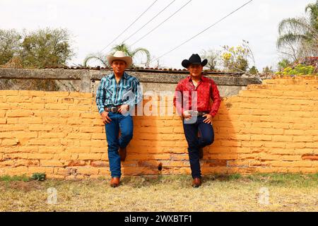 Vida rustica de vaqueros en paisaje Natural Stockfoto