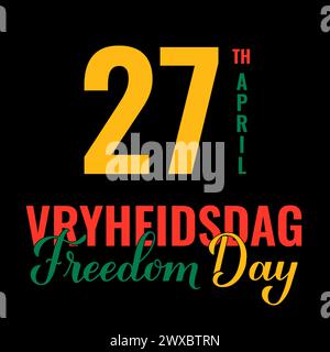 Vryheidsdag - Tag Der Freiheit In Südafrika. Nationalfeiertag am 27. April. Vektorvorlage für Typografie Poster, Banner, Flyer, Postkarte usw. Stock Vektor