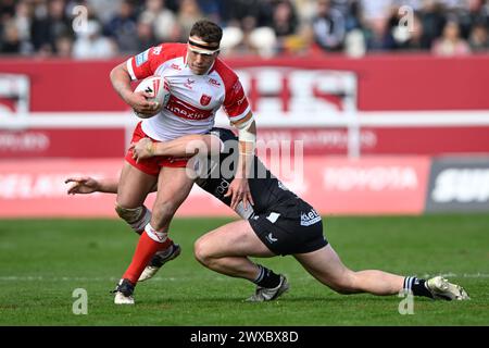 Jai Whitbread von Hull KR während des Betfred Super League Matches Hull KR gegen Hull FC im Sewell Group Craven Park, Kingston upon Hull, Großbritannien, 29. März 2024 (Foto: Craig Cresswell/News Images) Stockfoto