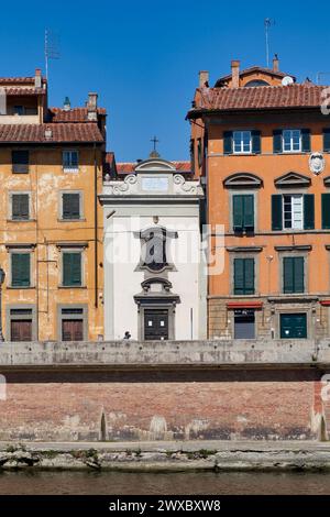 Pisa, Italien - März 31 2019: Die Madonna dei Galletti ist eine römisch-katholische Kirche im Barockstil am rechten Ufer der Stadt. Stockfoto