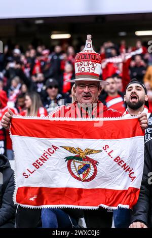 Lissabon, Portugal . März 2024. Lissabon, Portugal, 29. März 2024: SL Benfica Fans während des Liga Portugal Betclic Spiels zwischen - SL Benfica gegen GD Chaves - Estádio da Luz, Lissabon, Portugal (João Bravo/SPP) Credit: SPP Sport Press Photo. /Alamy Live News Stockfoto