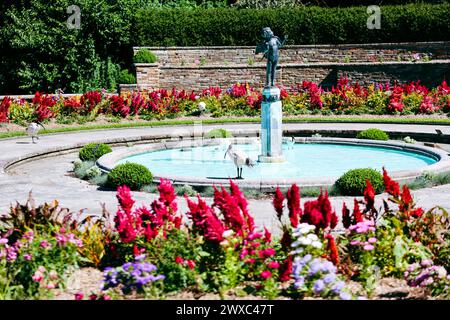 Brunnen mit Engel im botanischen Garten in Sydney Stockfoto