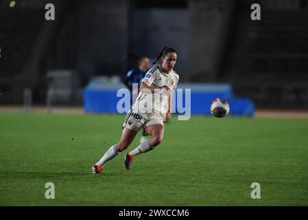 Mailand, Italien. März 2024. Als Roma Women's Footballer EVELYNE VIENS im Playoff-Spiel in der Arena Civica Gianni Brera gegen den FC Internazionale Women (Foto: © Ervin Shulku/ZUMA Press Wire) NUR REDAKTIONELLE VERWENDUNG! Nicht für kommerzielle ZWECKE! Stockfoto