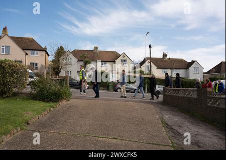 Tragen des Kreuzes am Karfreitag Stockfoto