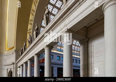 Washington DC – USA – 22. März 2024 der Blick auf die historische Great Hall of Washington Union Station. Stockfoto