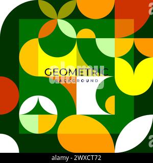 Moderner abstrakter Geometriehintergrund. Minimales farbenfrohes Design. Passend für Hintergrund, Banner, Artwall, Druck, Poster. Farbharmonie. Vektor eps 10. Stock Vektor