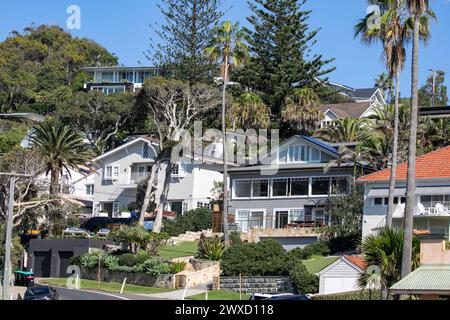 Luxuriöse freistehende Häuser in Sydney im wohlhabenden Vorort Palm Beach auf der Barrenjoey Peninsula, NSW, Australien Stockfoto