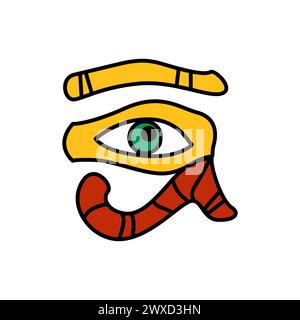Ägyptisches Auge. Cartoon Auge des Horus Stock Vektor