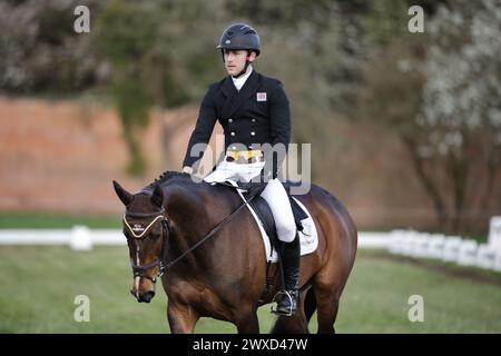 Richard Coney aus Großbritannien mit Poetry in Motion II während der CCI4*-S Grantham Cup Dressur beim Thoresby Park International Eventing Spring Carnival am 29. März 2024, Thoresby Park, Vereinigtes Königreich (Foto: Maxime David - MXIMD Pictures) Stockfoto