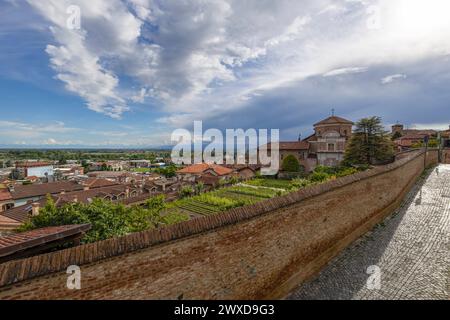 Panoramablick auf die Stadt Moncalieri, Provinz Turin, Piemont, Italien Stockfoto