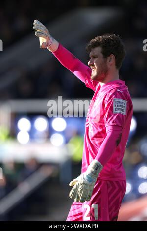 Peterborough, Großbritannien. März 2024. Jed Steer (PU) beim Spiel Peterborough United gegen Carlisle United EFL League One im Weston Homes Stadium, Peterborough, Cambridgeshire, am 29. März 2024. Quelle: Paul Marriott/Alamy Live News Stockfoto