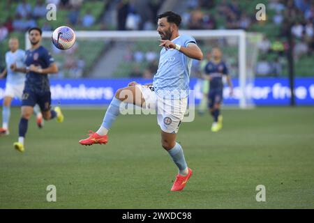 MELBOURNE, AUSTRALIEN 30. März 2024. Melbourne City gegen Newcastle United Jets im AAMI Park, Melbourne, Australien. Quelle: Karl Phillipson/Alamy Live News Stockfoto