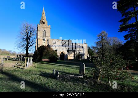 St. Marys Pfarrkirche, Weekley Village, Northamptonshire, England, Großbritannien Stockfoto