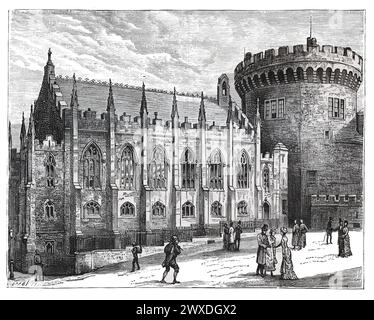 Die Chapel Royal in Dublin Castle im 19. Jahrhundert. Schwarz-weiß-Illustration aus dem „Our Own Country“ veröffentlicht von Cassell, Petter, Galpin & Co. Ende des 19. Jahrhunderts. Stockfoto