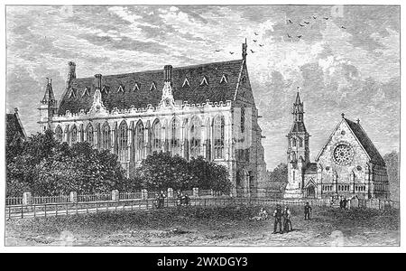 Clifton College, Bristol im 19. Jahrhundert. Schwarz-weiß-Illustration aus dem „Our Own Country“ veröffentlicht von Cassell, Petter, Galpin & Co. Ende des 19. Jahrhunderts. Stockfoto