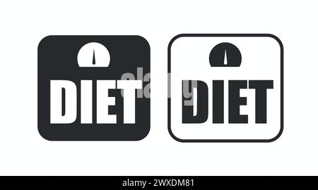 Diät-Symbol oder -Zeichen. Hochwertiges, einfaches Element in verschiedenen Styles aus der Icon-Kollektion. Stock Vektor