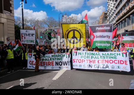 Russell Square, London, Großbritannien. 30. März 2024. Der nationale Marsch für Palästina im Zentrum Londons. Quelle: Matthew Chattle/Alamy Live News Stockfoto