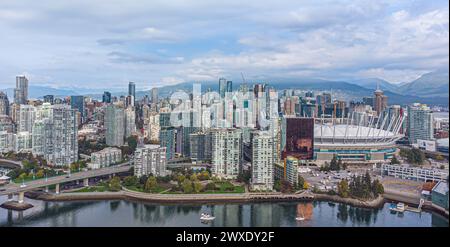 Panoramablick auf die Innenstadt von Vancouver, Britisch-Kolumbien, Kanada Stockfoto