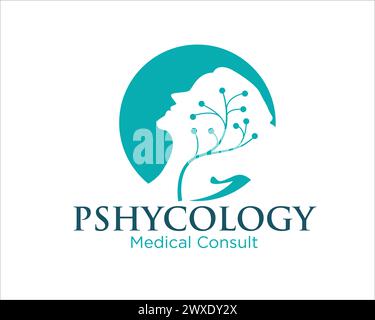 Tree Life Psychology Mind Logo Designs für den medizinischen Dienst Stock Vektor