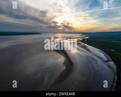 Abend im Lydney Harbour, Forest of Dean, Gloucestershire. Stockfoto