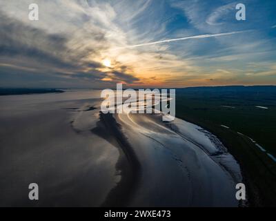 Abend im Lydney Harbour, Forest of Dean, Gloucestershire. Stockfoto