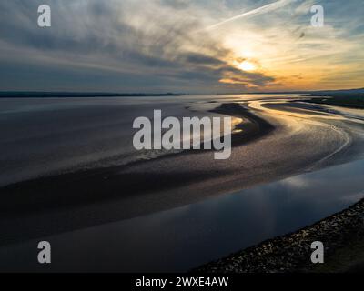 Abend im Lydney Harbour, Forest of Dean, Gloucestershire. Stockfoto