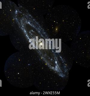 Andromedia Galaxy, Messier 31. Die Andromeda-Galaxie ist die massereichste in der lokalen Gruppe von Galaxien, die unsere Milchstraße umfasst. Eine optimierte und verbesserte Version eines Originalbildes der NASA/obligatorischer Kredit: NASA Stockfoto