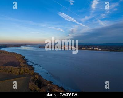 Abend im Lydney Harbour, Forest of Dean, Gloucestershire. Stockfoto